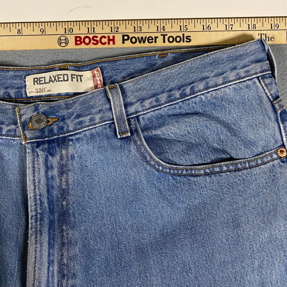 Y2K Levis 550 Relaxed Fit Jeans Mens 38x34 Blue Denim Medium Wash - Picture 4 of 6